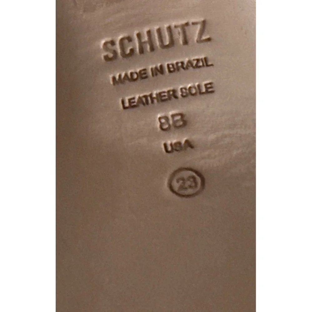 Schutz  Platform heels Pattie Metallic Leather Sandal, Size 8B